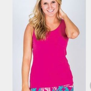 Boutique-Tracy Negoshian hot Pink Daphne tank